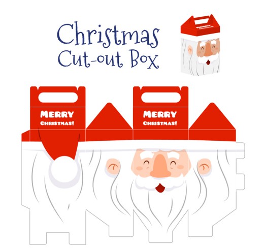圣诞老人包装盒设计矢量素材素材中