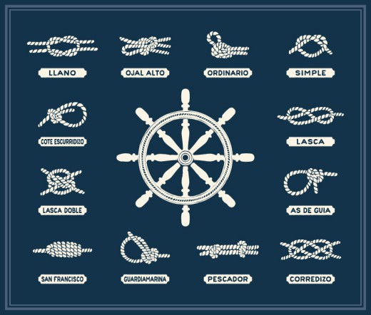 船舵与绳索设计矢量素材16素材网精