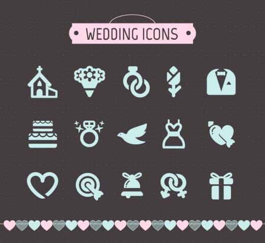 15款创意婚礼图标矢量素材素材中国网精选