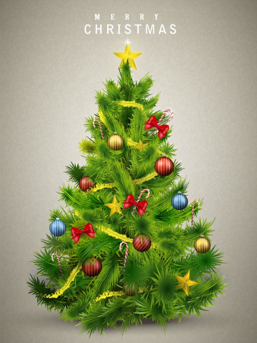 精美绿色圣诞树矢量素材16图库网精选