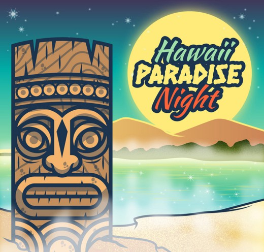 夏威夷度假海报矢量素材16图库网精