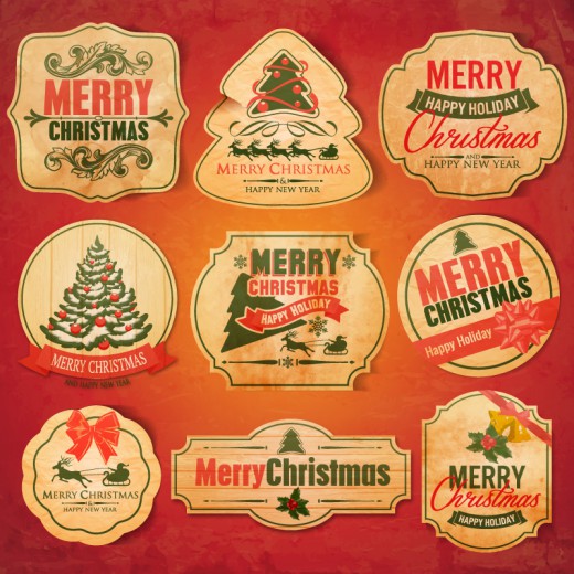 9款精美圣诞标签矢量素材素材中国网精选