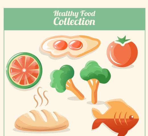 6种创意健康食品矢量素材素材天下