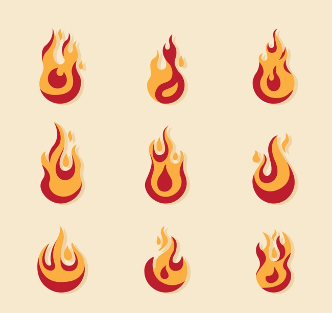 9款创意火焰设计矢量素材16图库网精选