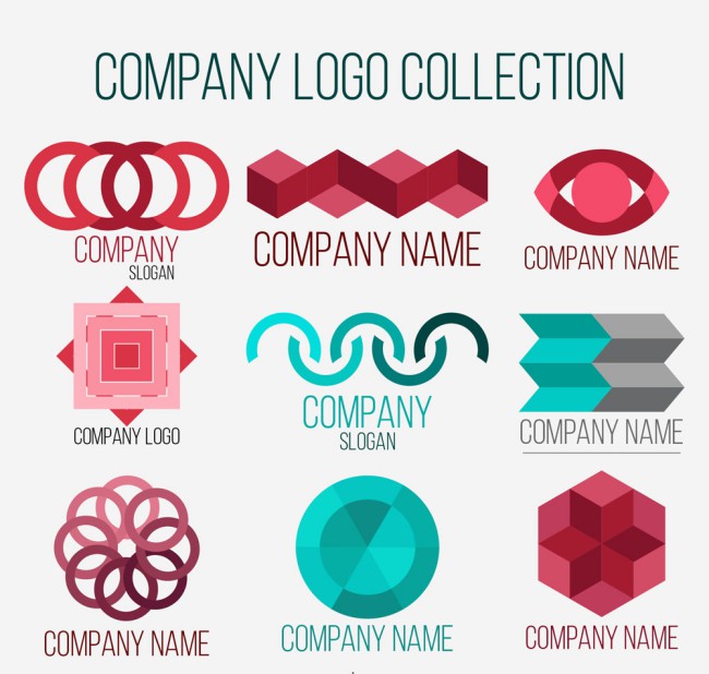 9款彩色创意公司标志矢量图素材中国网精选