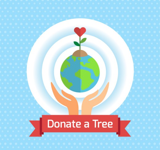 捐赠一棵树保护地球海报矢量图16素材网精选