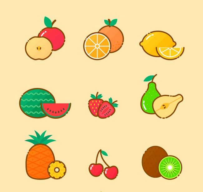 9款美味水果设计矢量素材16图库网精选