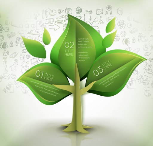 绿色树木商务信息图矢量素材16设计网精选