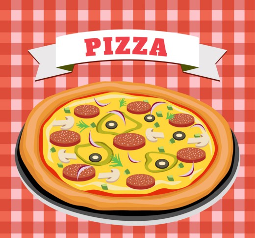 美味香肠披萨设计矢量素材16图库网精选
