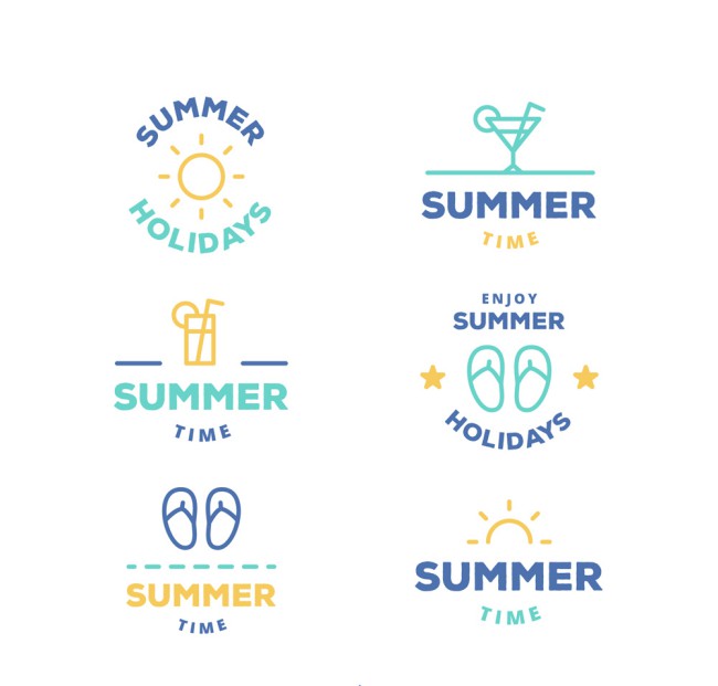 6款创意夏季度假标志矢量图16图库网精选