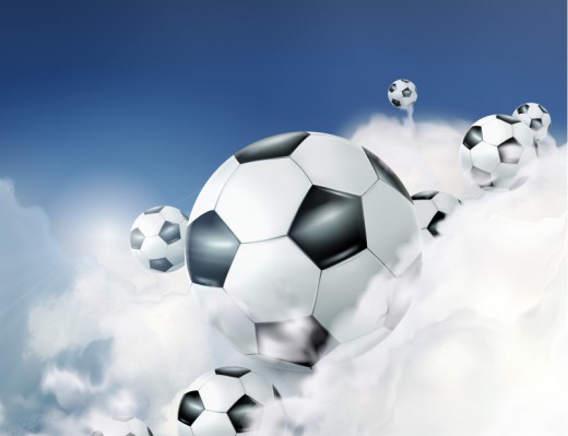 动感云端足球背景矢量素材16素材网