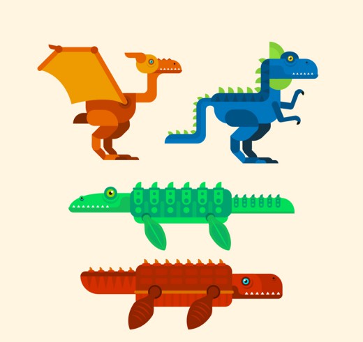 4款抽象恐龙设计矢量素材16设计网精选