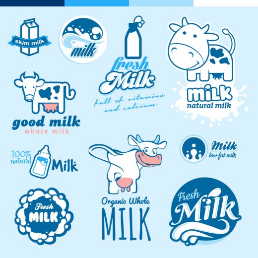 10款牛奶标签标志矢量素材普贤居素材网精选