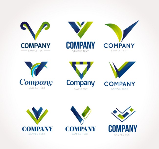 9款创意大写字母V商务标志矢量图16设计网精选
