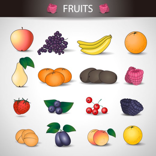 16种精美水果图标矢量素材16设计网精选