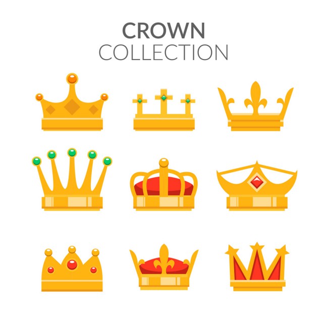 9款金色王冠设计矢量素材16素材网精选