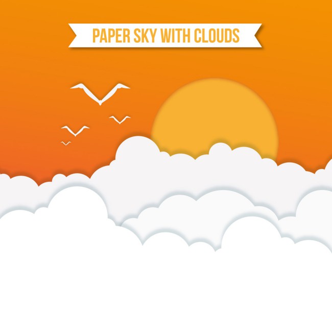 美丽云海上的太阳剪贴画矢量素材16素材网精选