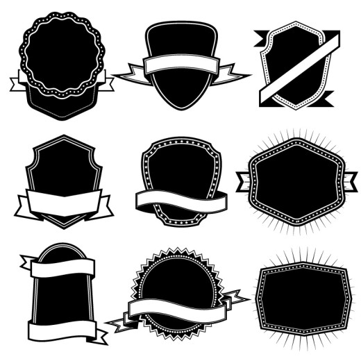 9款黑色空白标签矢量素材16设计网精选